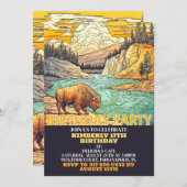 Adorable Wild Buffalo Geburtstagsparty Einladungen (Vorne/Hinten)