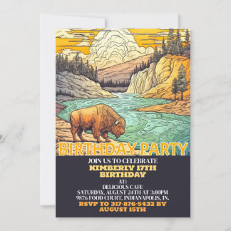 Adorable Wild Buffalo Geburtstagsparty Einladungen