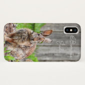 Adorable Wild Bunny Rabbit *Personalize* Case-Mate iPhone Hülle (Rückseite (Horizontal))