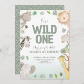 Adorable Wild ein geschlechtsneutraler Geburtstag Einladung (Vorne/Hinten)