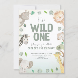 Adorable Wild ein geschlechtsneutraler Geburtstag Einladung