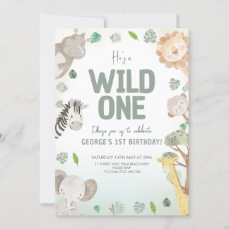 Adorable Wild ein geschlechtsneutraler Geburtstag Einladung