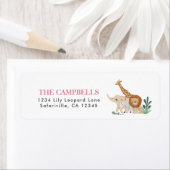 Adorable Wild Safari Tiere geben Adresse-Label zur (Insitu)