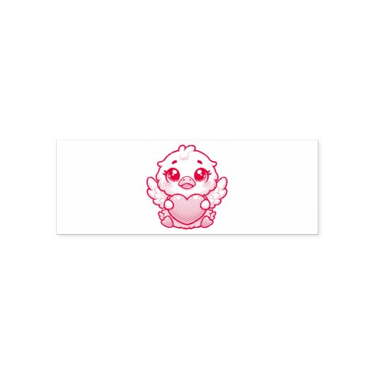 Adorable Winged Duckling mit Liebe Herz Permastempel (Design)