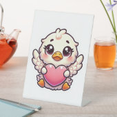 Adorable Winged Duckling mit Liebe Herz Sockelschild (In Situ)