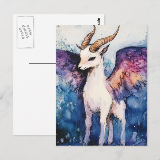 Adorable Winged Goat Postkarte (Vorne/Hinten)