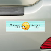 Adorable Winking Emoji Face-Sei immer glücklich Autoaufkleber (Auf Auto)