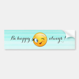 Adorable Winking Emoji Face-Sei immer glücklich Autoaufkleber