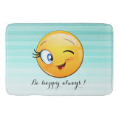 Adorable Winking Emoji Face-Sei immer glücklich Badematte (Vorderseite)