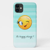 Adorable Winking Emoji Face-Sei immer glücklich Case-Mate iPhone Hülle (Rückseite)