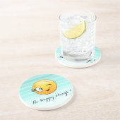 Adorable Winking Emoji Face-Sei immer glücklich Getränkeuntersetzer (Seite)
