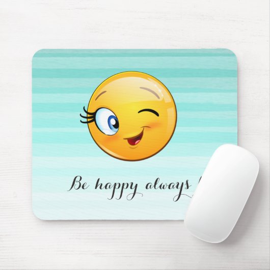 Adorable Winking Emoji Face-Sei immer glücklich Mousepad (Mit Mouse)