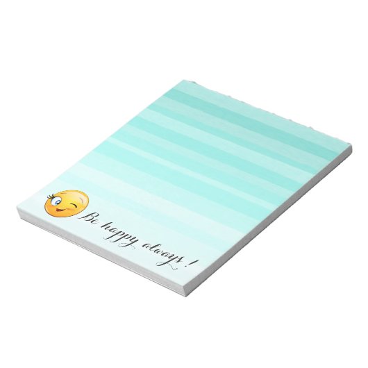 Adorable Winking Emoji Face-Sei immer glücklich Notizblock (Rotiert)