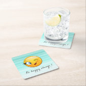 Adorable Winking Emoji Face-Sei immer glücklich Rechteckiger Pappuntersetzer (Vor Ort)