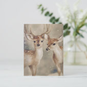 Adorable Winter Dee Wasserfarbe Postkarte (Stehend Vorderseite)