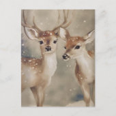 Adorable Winter Dee Wasserfarbe Postkarte (Vorderseite)