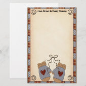 Adorable Winter Mittens Stationary Briefpapier (Vorne/Hinten)