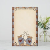 Adorable Winter Mittens Stationary Briefpapier (Stehend Vorderseite)