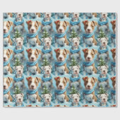 Adorable Winter Snowflake Pitbullwelpen Geschenkpapier (Flach)