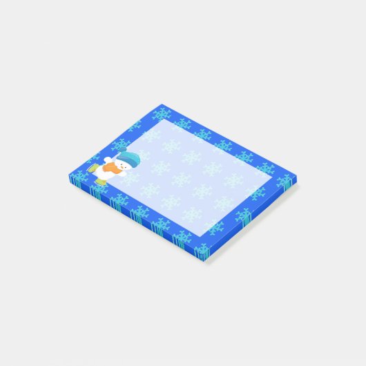 Adorable Winter Thema Schnee Baby Snowman Post-it Klebezettel (angewinkelt)