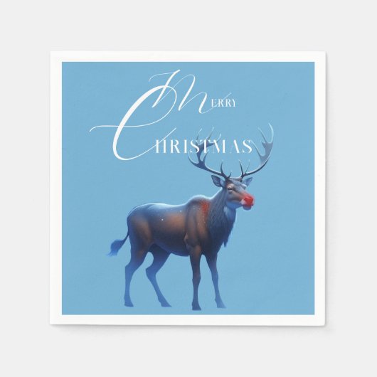 Adorable Winter Wonderland Frohe Weihnachten Serviette (Vorderseite)