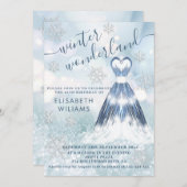 Adorable winter wonderland glitter ombre sweet 16 einladung (Vorne/Hinten)