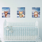 Adorable Winter Woodland Tiere Wall Print Set