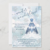 Adorable Winter Wunderland Glitzer ombre Süß 16 Einladung (Vorderseite)