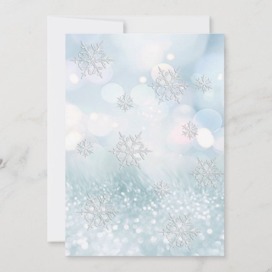 Adorable Winter Wunderland Glitzer ombre Süß 16 Einladung (Rückseite)