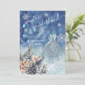 Adorable Winter Wunderland Glitzer ombre Süß 16 Einladung (Stehend Vorderseite)