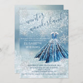 Adorable Winter Wunderland Glitzer ombre Süß 16 Einladung (Vorne/Hinten)