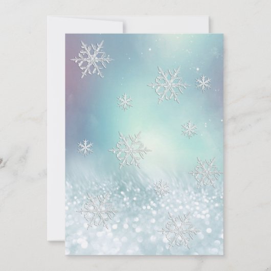 Adorable Winter Wunderland Glitzer ombre Süß 16 Einladung (Rückseite)