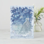 Adorable Winter Wunderland Glitzer ombre Süß 16 Einladung (Stehend Vorderseite)