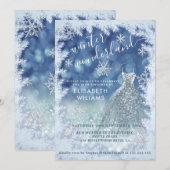 Adorable Winter Wunderland Glitzer ombre Süß 16 Einladung (Vorne/Hinten)