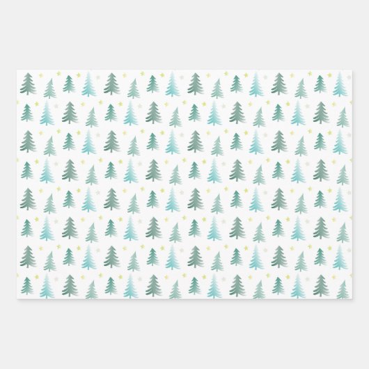 Adorable Winterdelikatbäume, Weihnachten Geschenkpapier Set (Vorderseite 2)