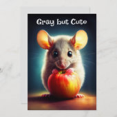 Adorable winzige Nagetier mit nahem rotem Apfel Einladung (Vorne/Hinten)