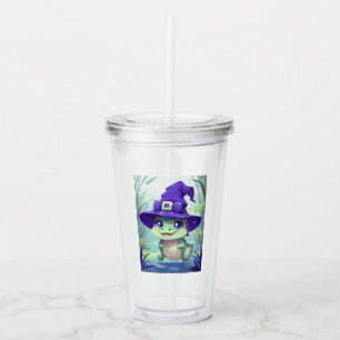 Adorable Witchy Crocodile Acryltrinkbecher