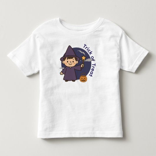 Adorable Wizard Trick oder Tree Design Kleinkind T-shirt (Vorderseite)