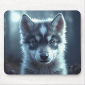 Adorable Wolf Baby in the Moonlight Mousepad (Vorne)