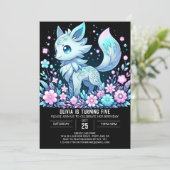 Adorable Wolf Digital Geburtstag Einladung (Stehend Vorderseite)