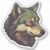 Adorable Wolf Phantastischer Wildtierkopf Aufkleber (Vorderseite)