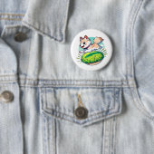 Adorable Wolfenkuchen springen durch ein Feld Button (Beispiel)