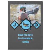 Adorable Wood Duck Monogram Foto Klemmbrett (Rückseite)