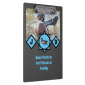 Adorable Wood Duck Monogram Foto Klemmbrett (Rechts)