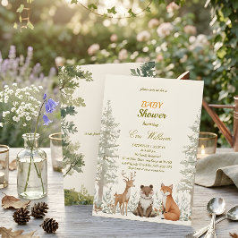 Adorable Woodland Animals Baby Shower Invitation Einladung