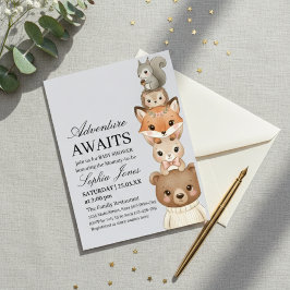 Adorable Woodland Animals Baby Shower Invitation Einladung
