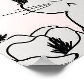 Adorable Woodland Baby Bunny Magnolia Floral Poster (Ecke)