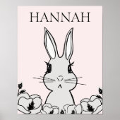 Adorable Woodland Baby Bunny Magnolia Floral Poster (Vorne)
