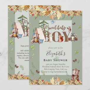Adorable Woodland Bären Camping Boys Babydusche in