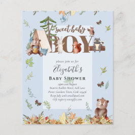Adorable Woodland Bären Camping Boys Babydusche in Flyer